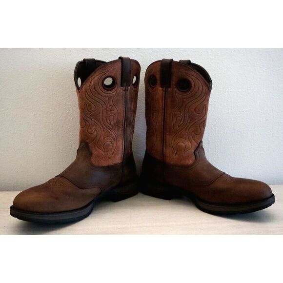 Durango DB5474 Men Sz 14EE Brown Leather Rebel Round Toe Bark Pull On Boots $165 - Picture 1 of 8